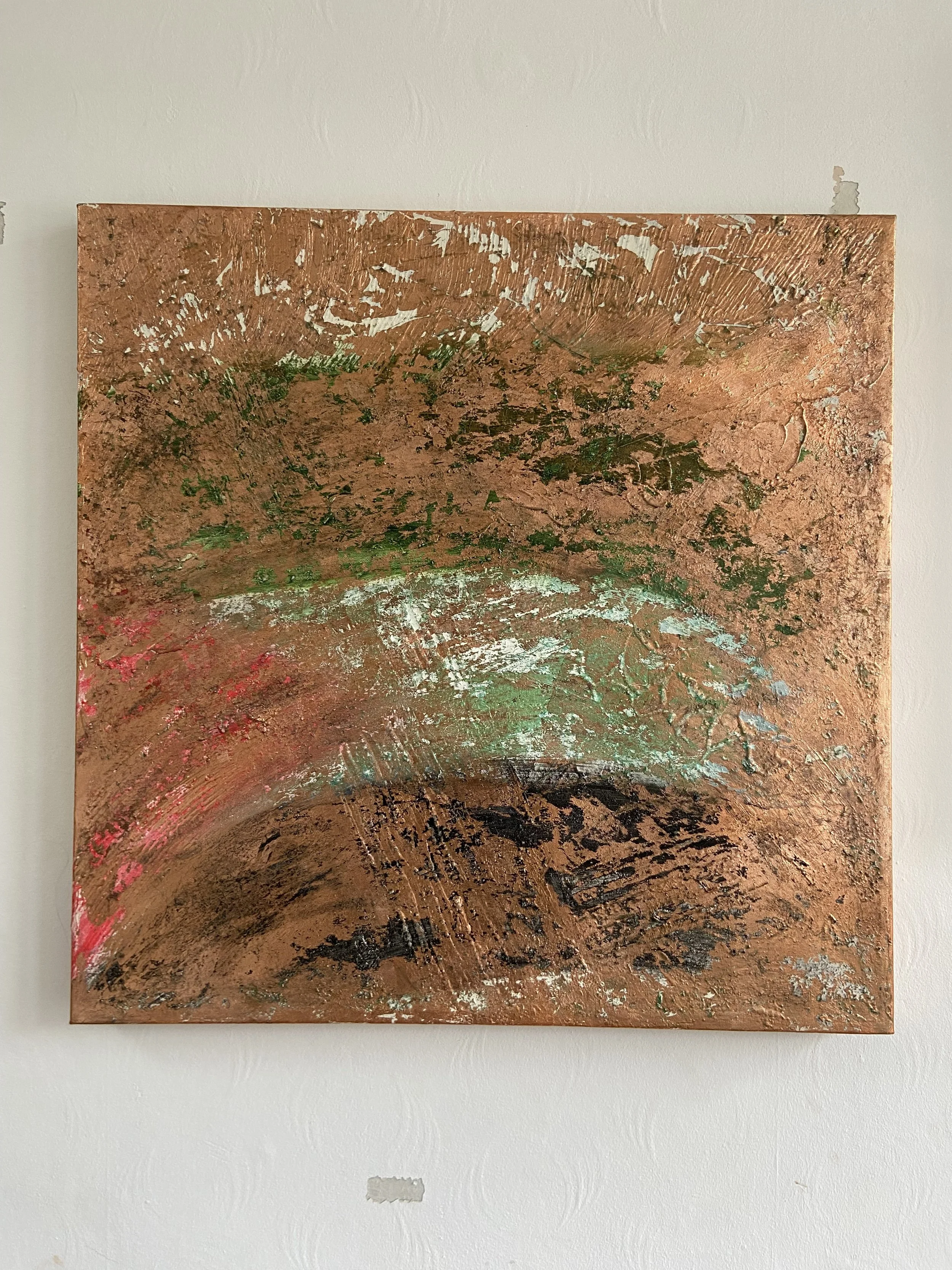 Reveal the Truth: Acrylic Abstract Canvas with Rose Gold