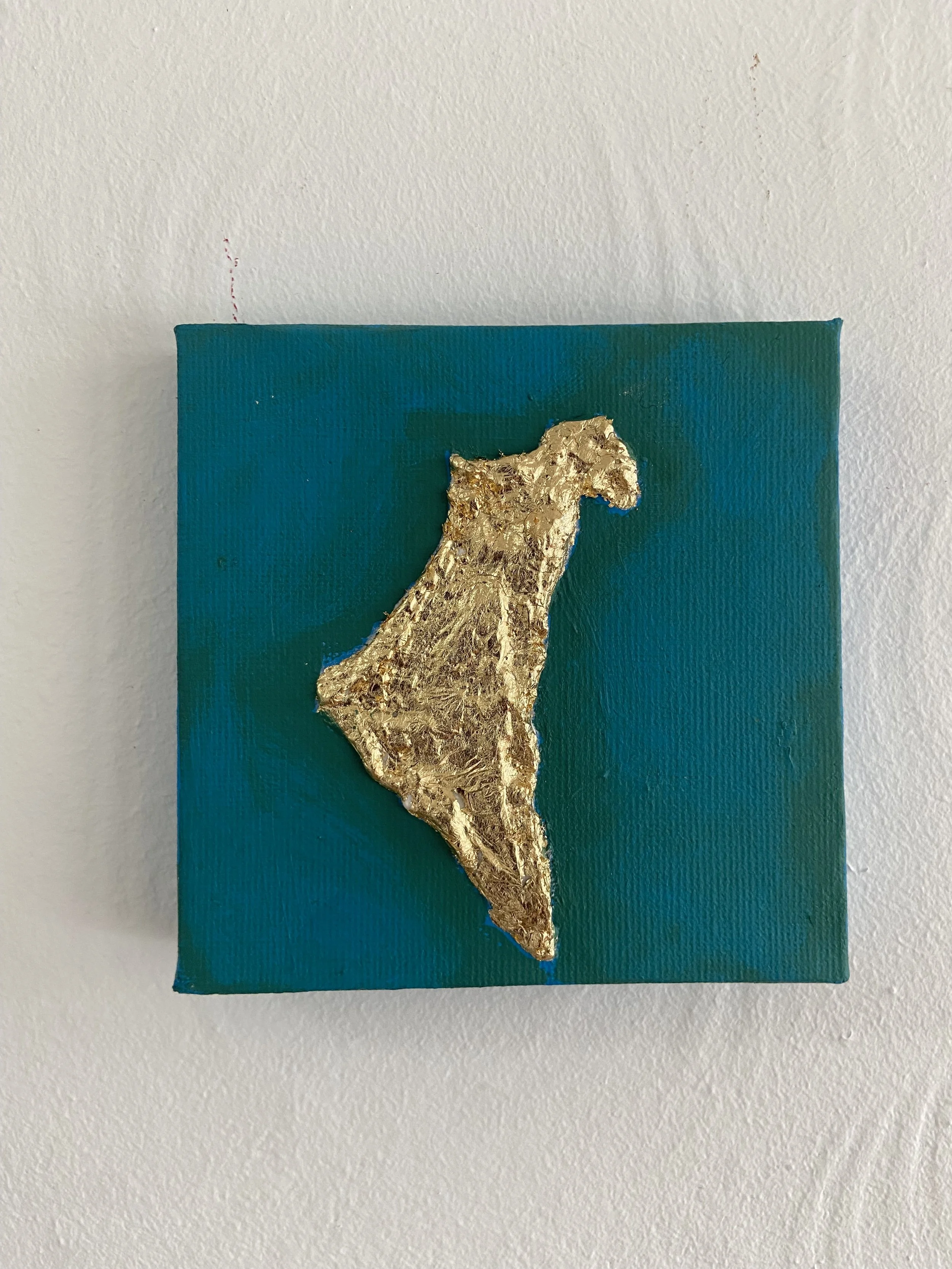 Golden Map: Elegance in Gold Leaf on Canvas