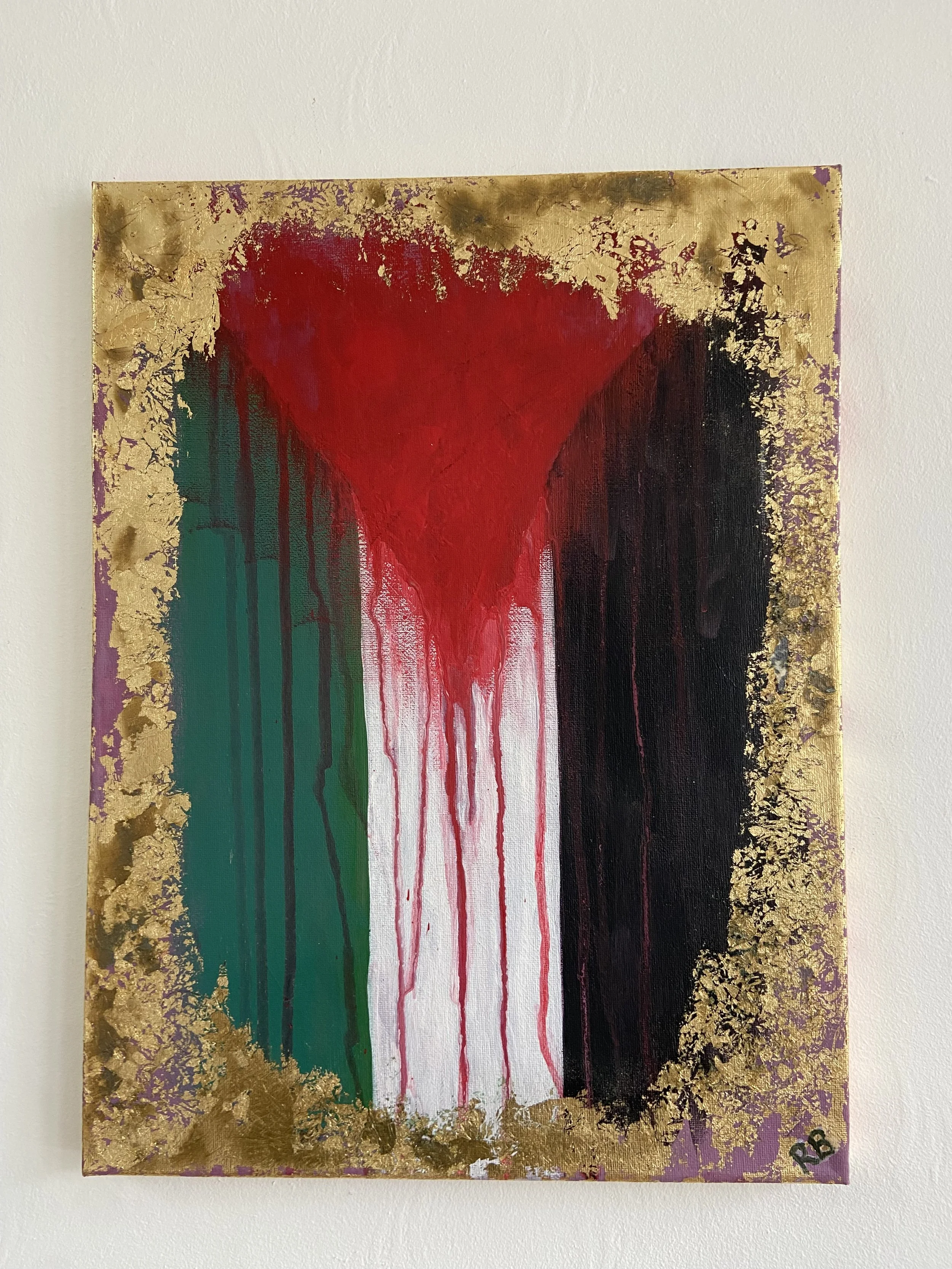 'Never Forgotten' Acrylic and Gold Gilded Canvas