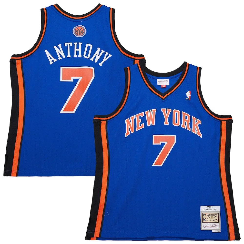 Mitchell & Ness Carmelo Anthony Knicks Hardwood Classics Swingman Jersey - Blue - Size M