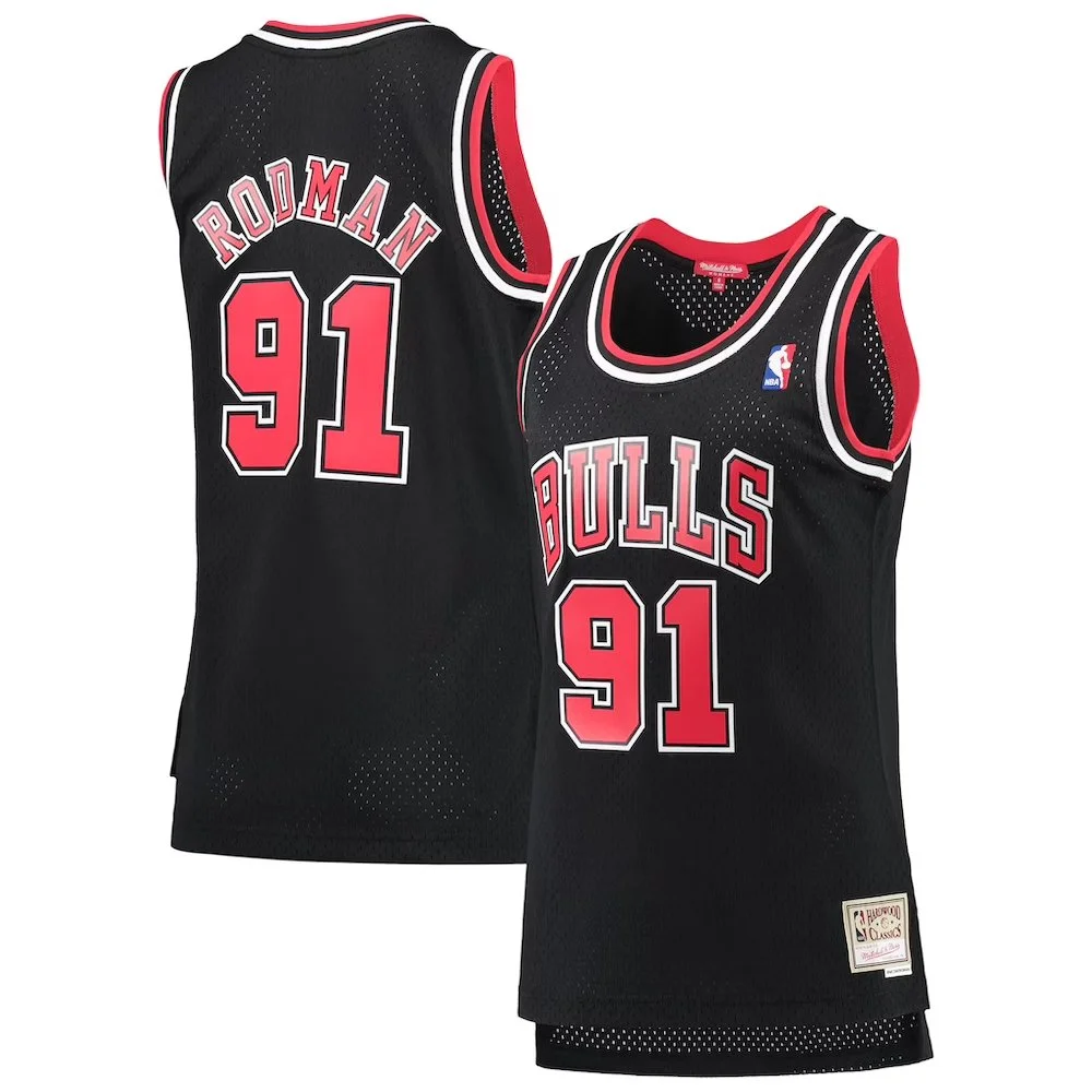Mitchell & Ness Chicago Bulls Rodman Swingman Jersey - Black - Women's S
