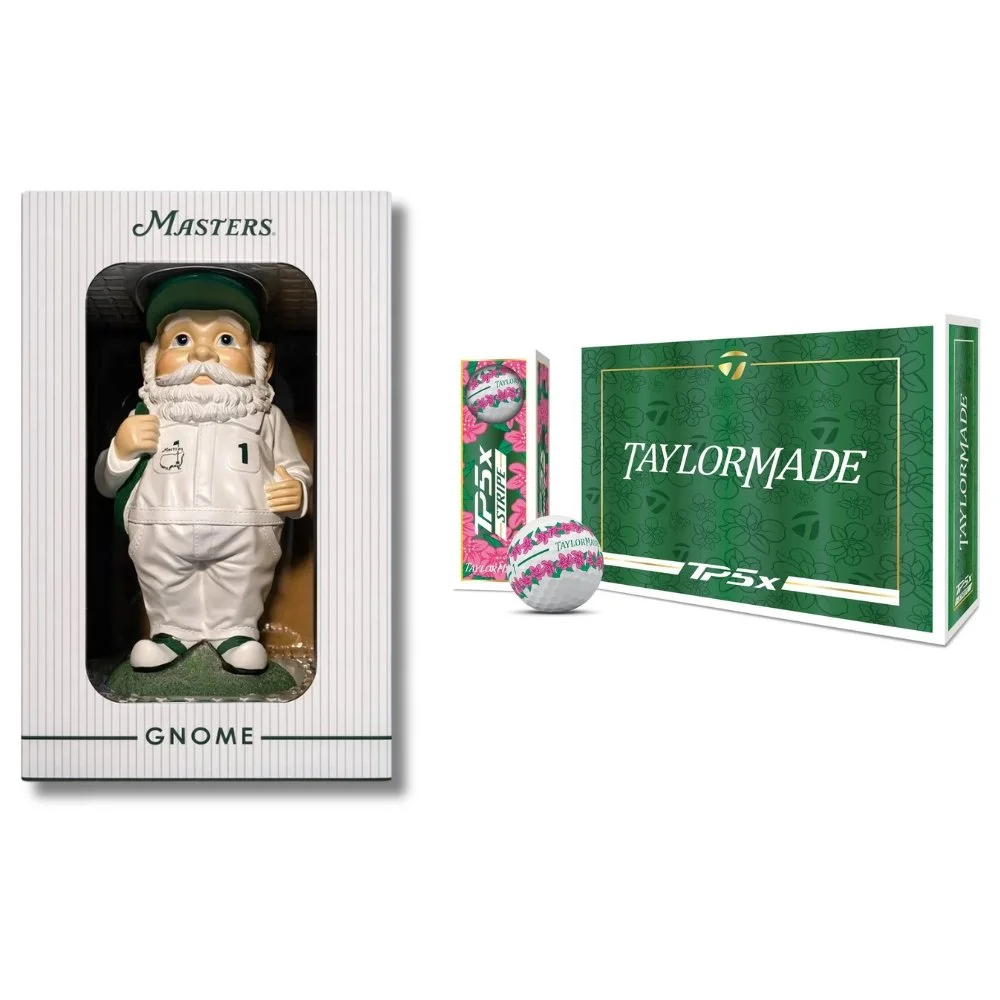 2026 Masters Golf Set - TP5x Stripe Balls + Augusta Caddie Gnome