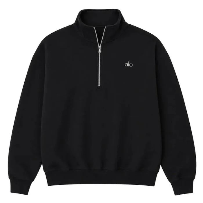 Alo Yoga Accolade 1/4 Zip Pullover - Black - Women's L