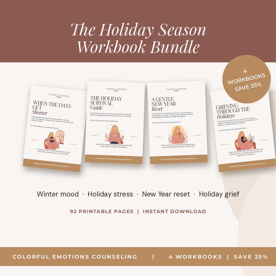 The Holiday Season Workbook Bundle | 4 Workbooks for Winter, Holidays, Grief, and the New Year