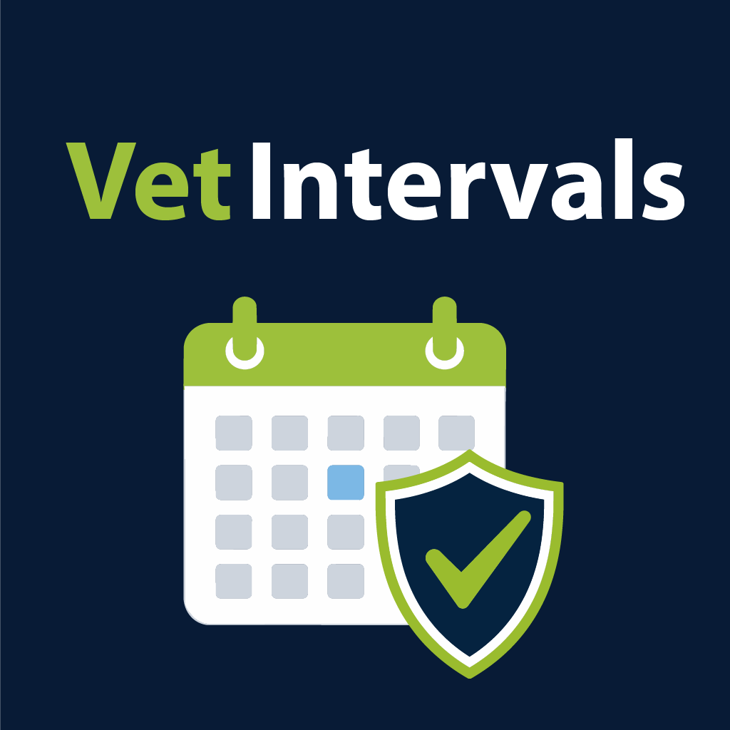 Vet Intervals Logo and App Store Link