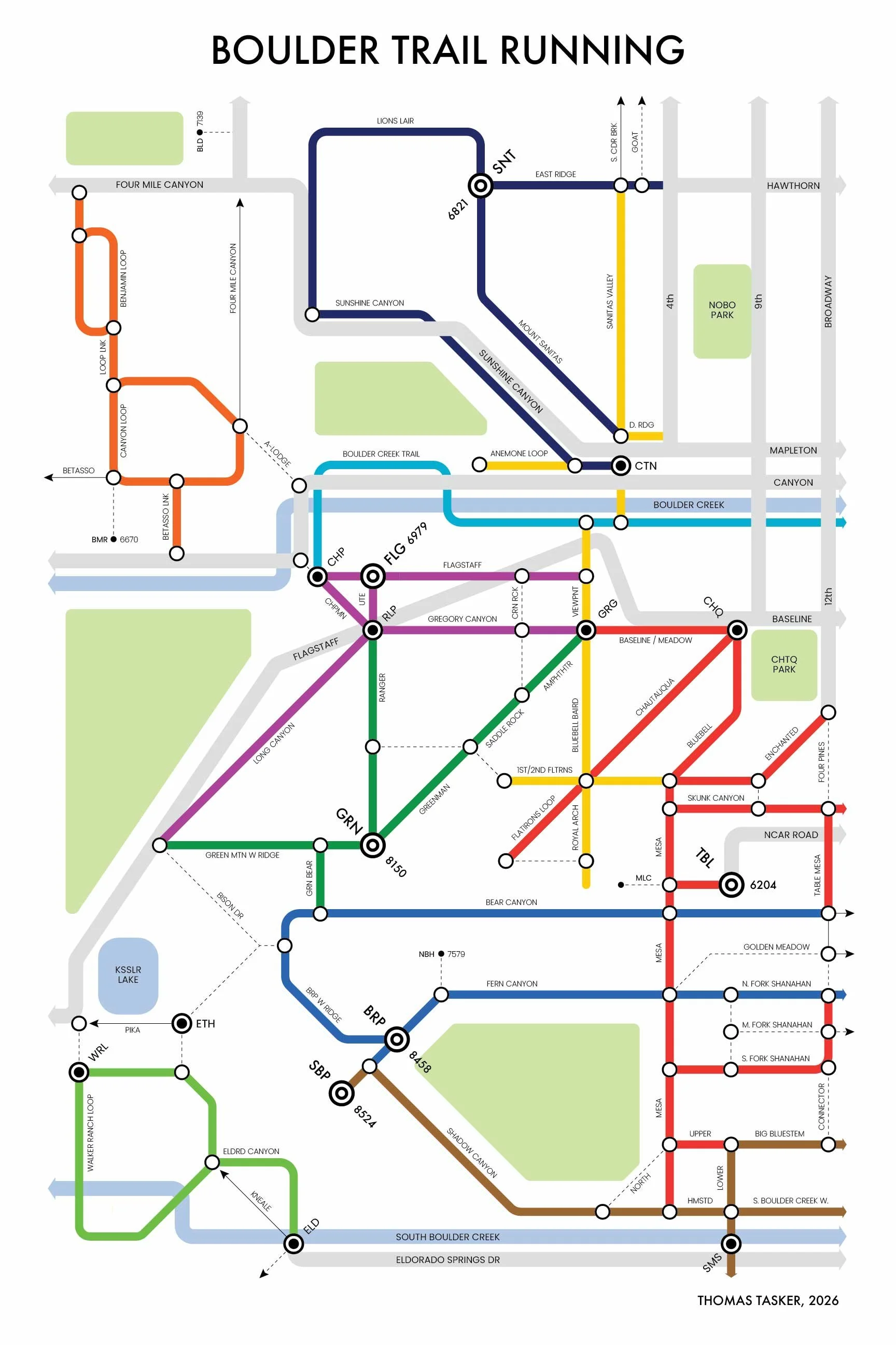 Boulder Subway Trail Map