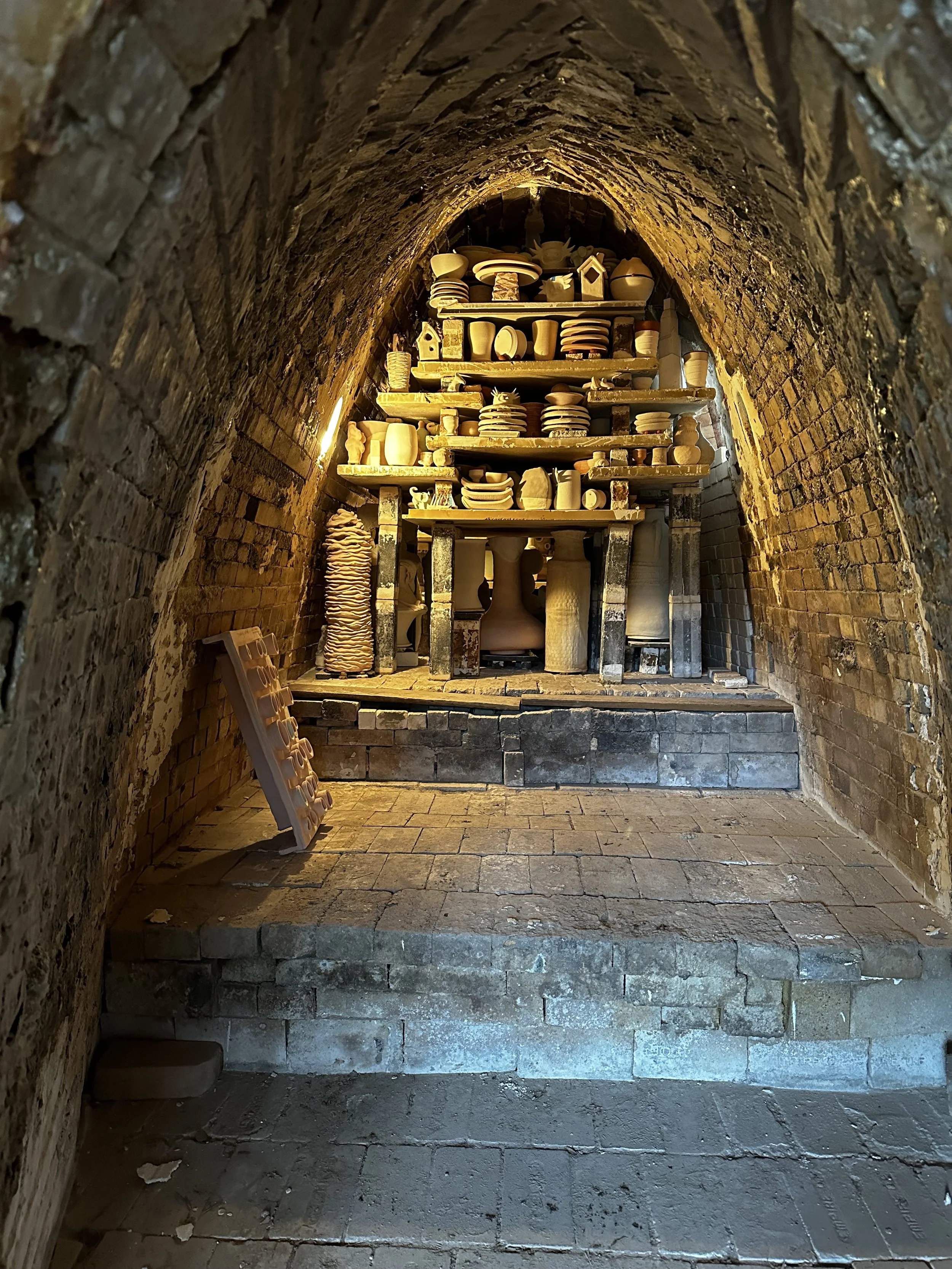 Inside the UWM Waterville Wood Fire Kiln