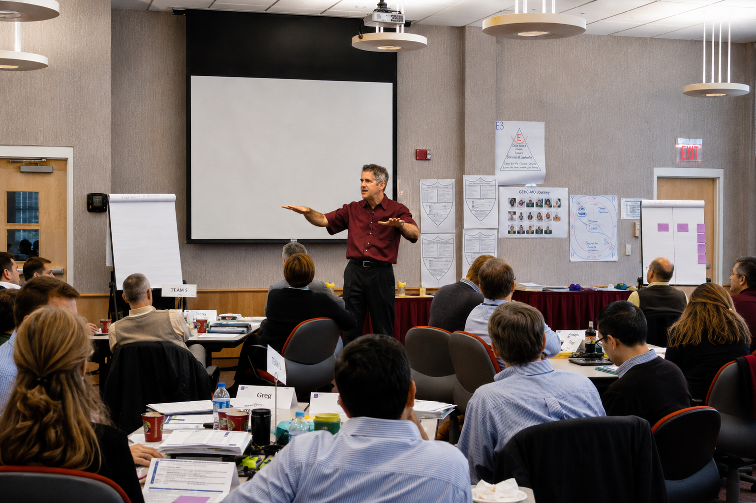 David training at GE Healthcare's Leadership development program.png