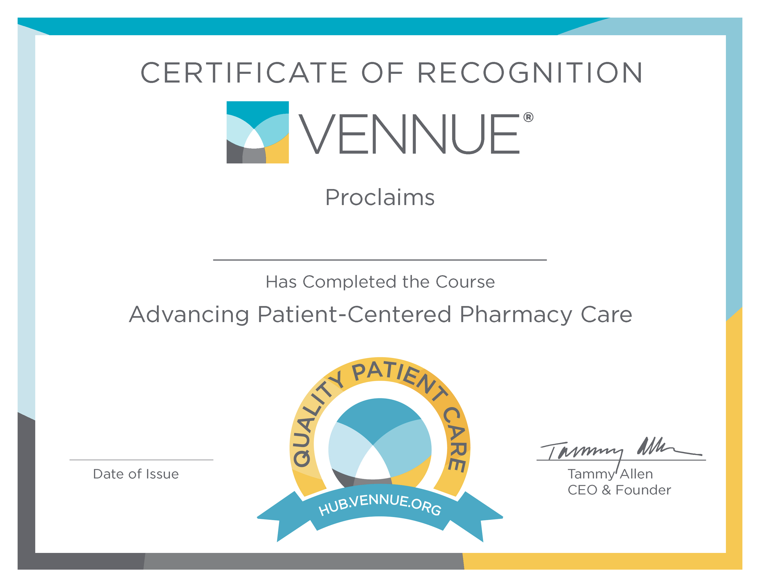 Vennue_Certificate_Advancing Patient-Centered Pharmacy Care.png