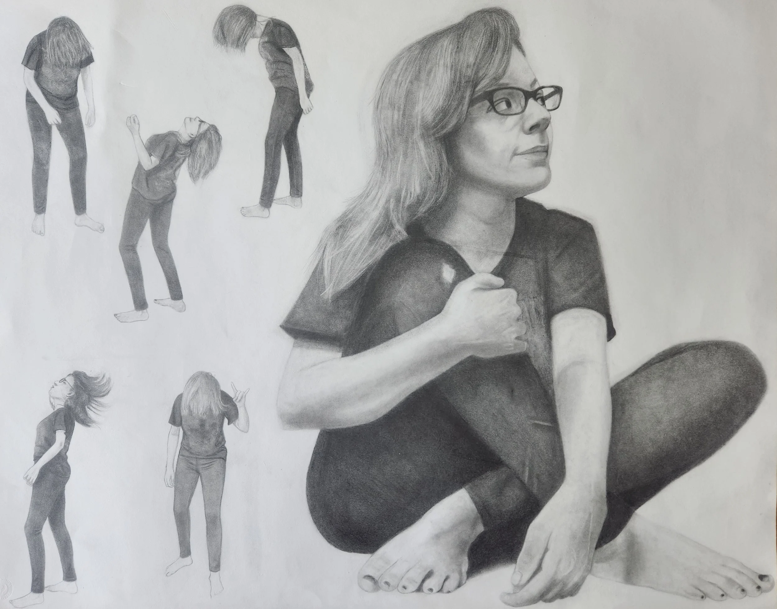 Self portrait, art assignment, 2023