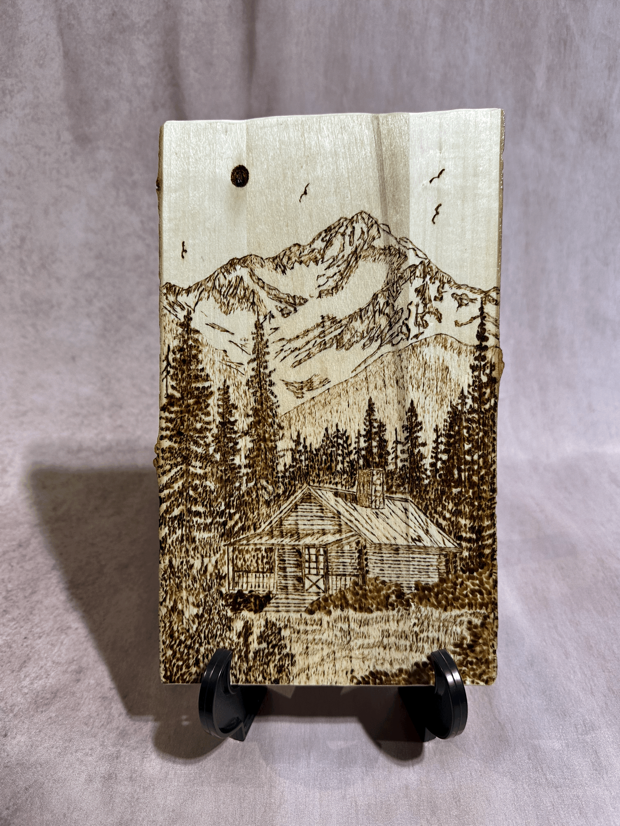 Wood Burned Landscape Sign
