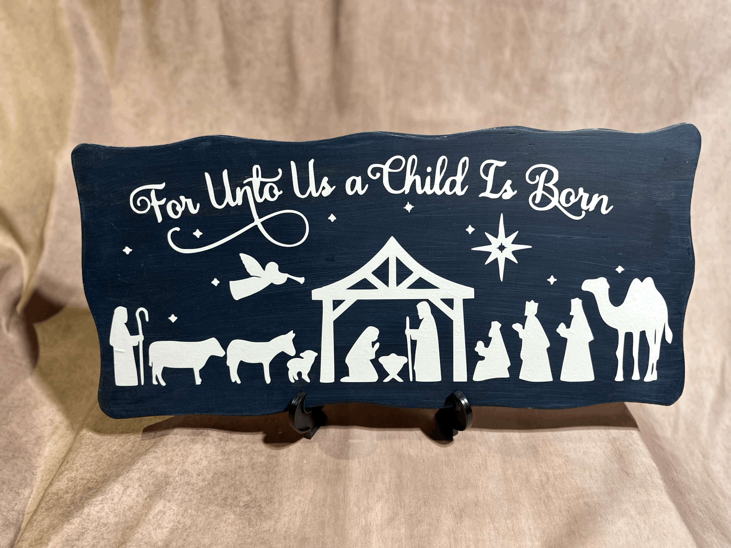 Christmas Decor: Child is Born Nativity Scene Sign