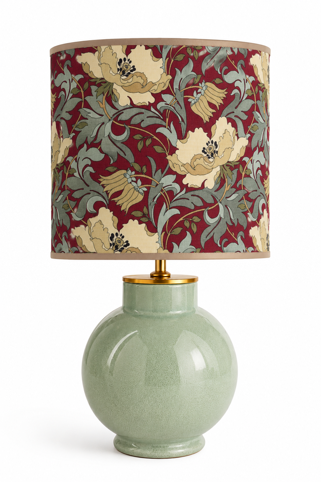 Art Deco Cherry Zylinder-Lampenschirm | Florales Design