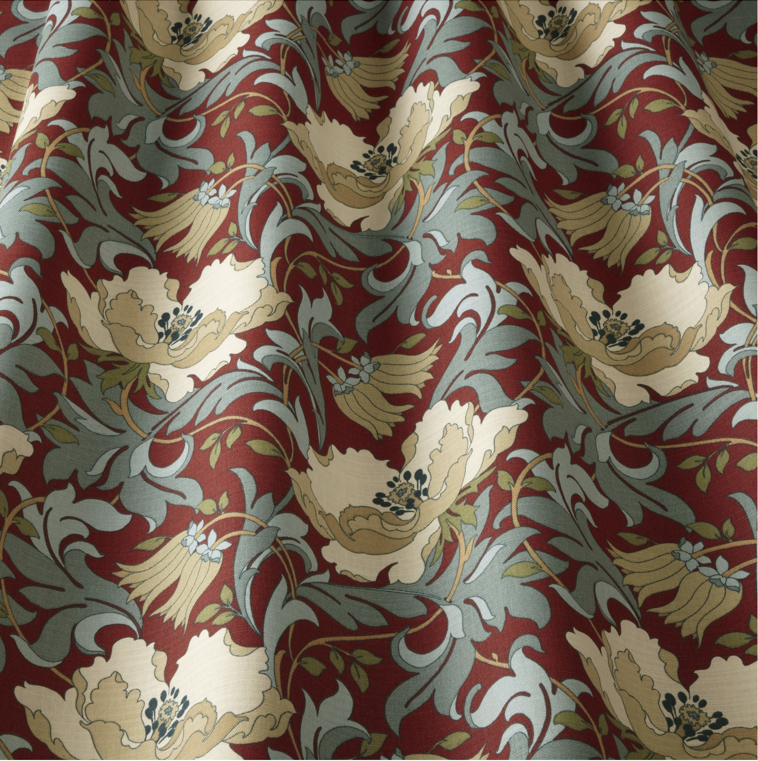 Art Deco CHERRY | Stoff im Landhausstil
