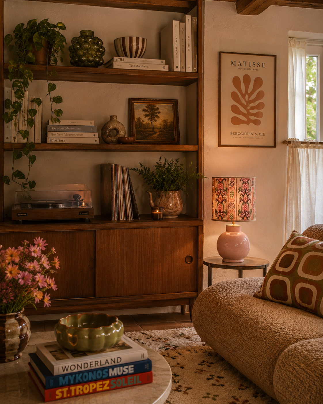 Ikat Blush Zylinder-Lampenschirm | Elegantes Ethno-Desig_3.png