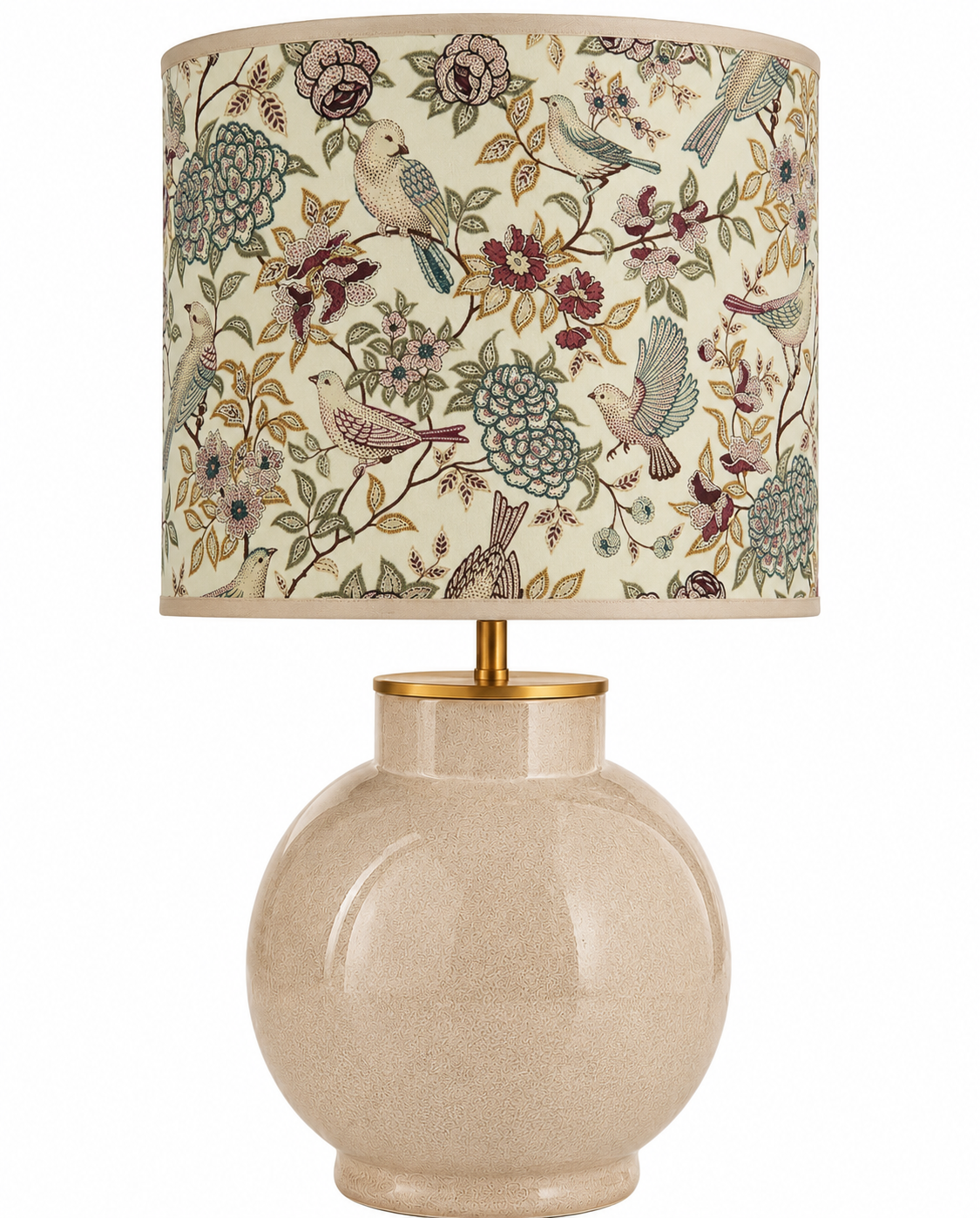 Birdsong Garden Zylinder-Lampenschirm | Florales Vogelmotiv_4.png