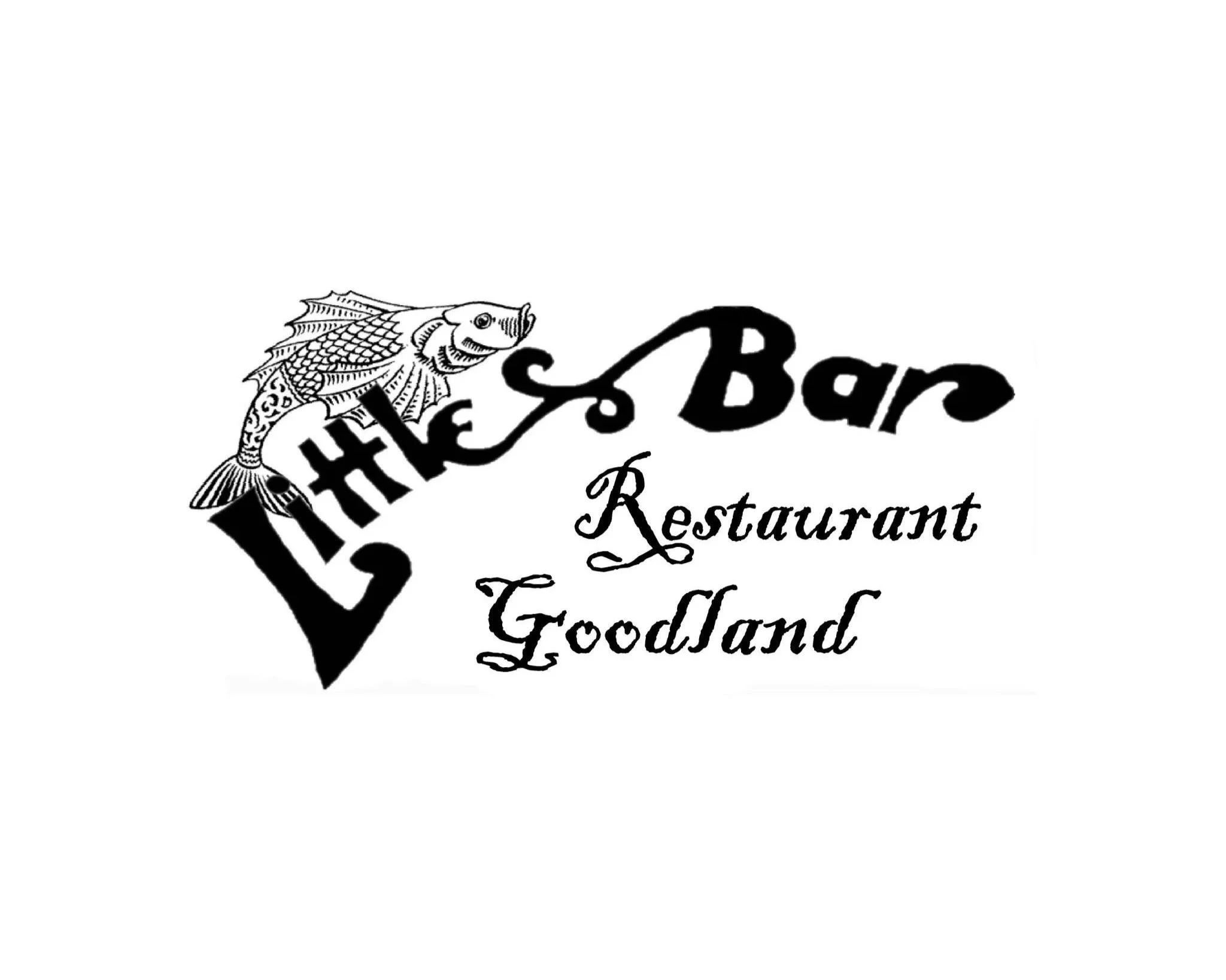 Logo for Fish & Chips Restaurant with a fish illustration and stylized text.