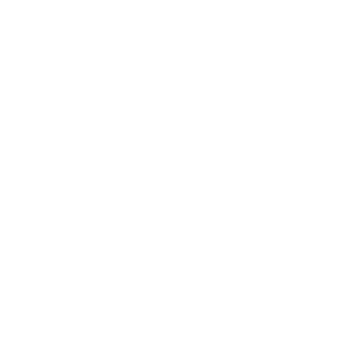 Simplified line drawing of a palm tree on a small island with water at the base, black background.
