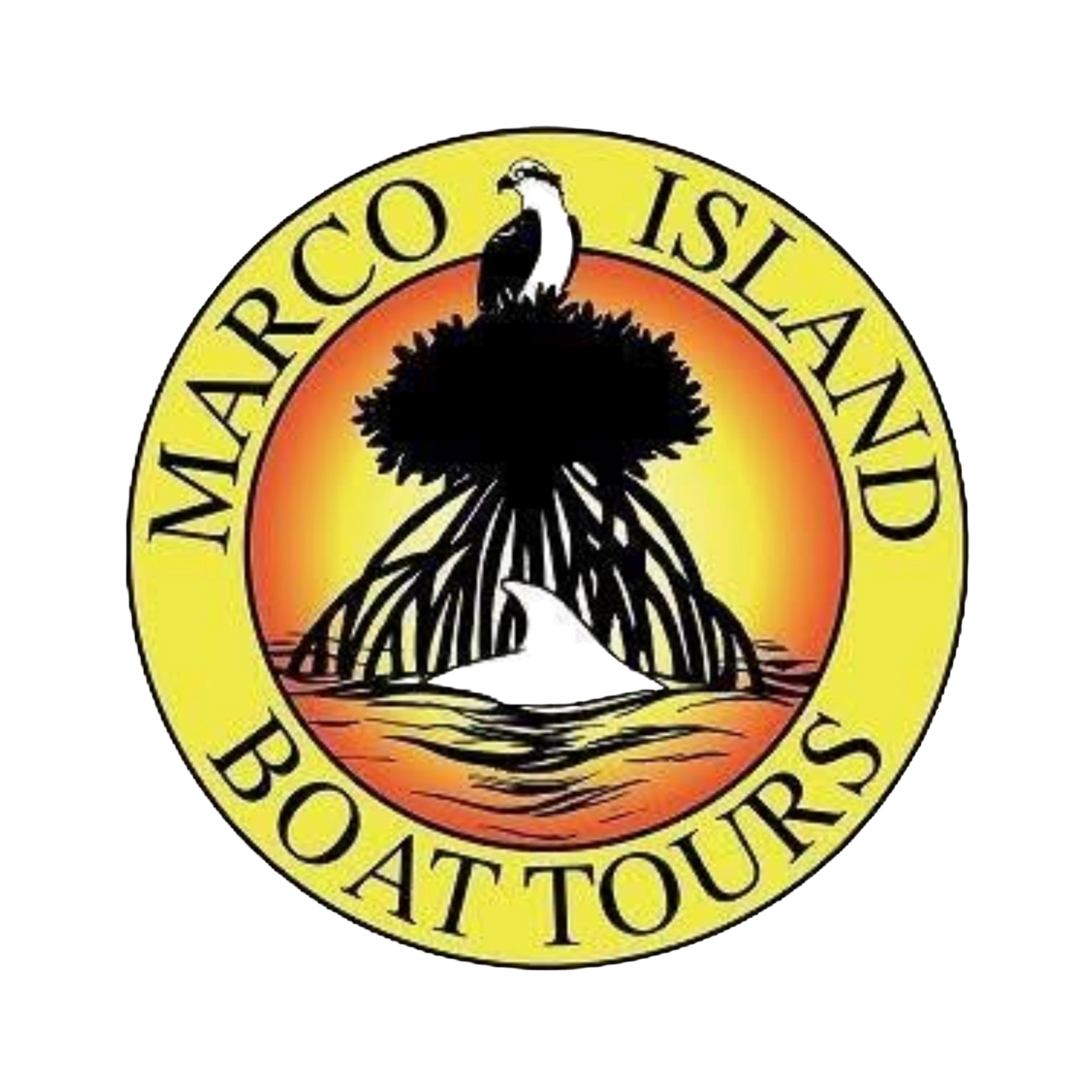 Close-up of an emblem with a black rooster perched on a nest, surrounded by a yellow and orange ring with text.