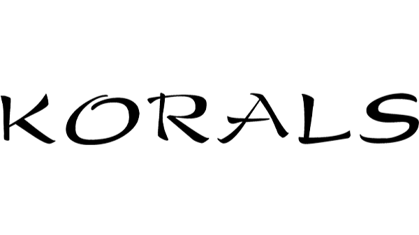 Stylized text of the word 'KORALS' in black on a white background.
