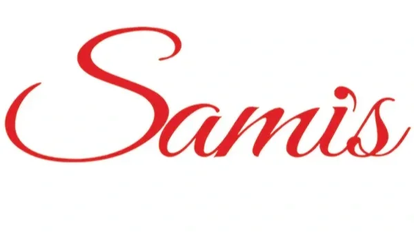Logo of Sam's, a retail store, in red cursive font on a white background.
