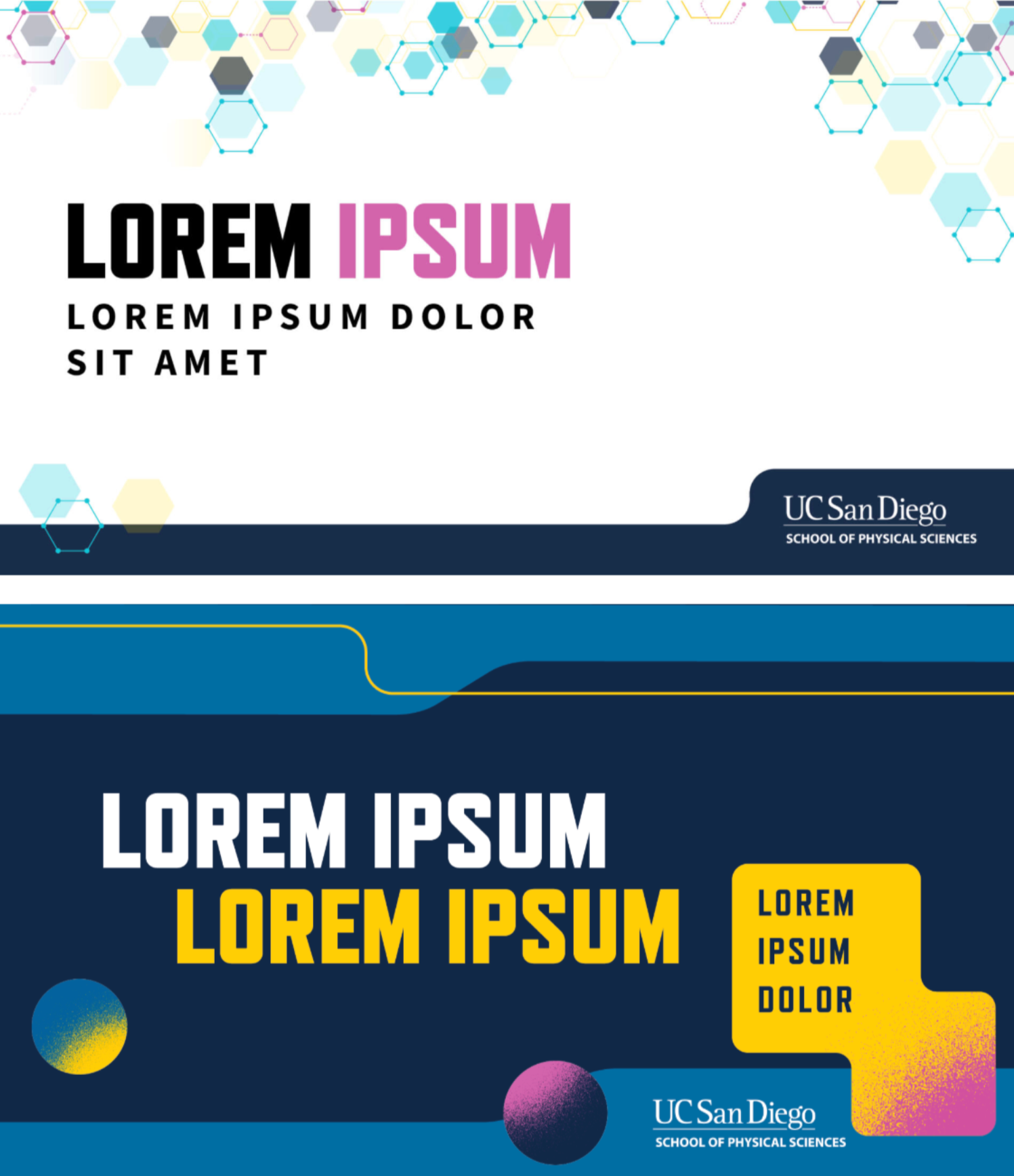 UC San Diego School of Physical Sciences slide deck (Adobe Illustrator, PowerPoint)