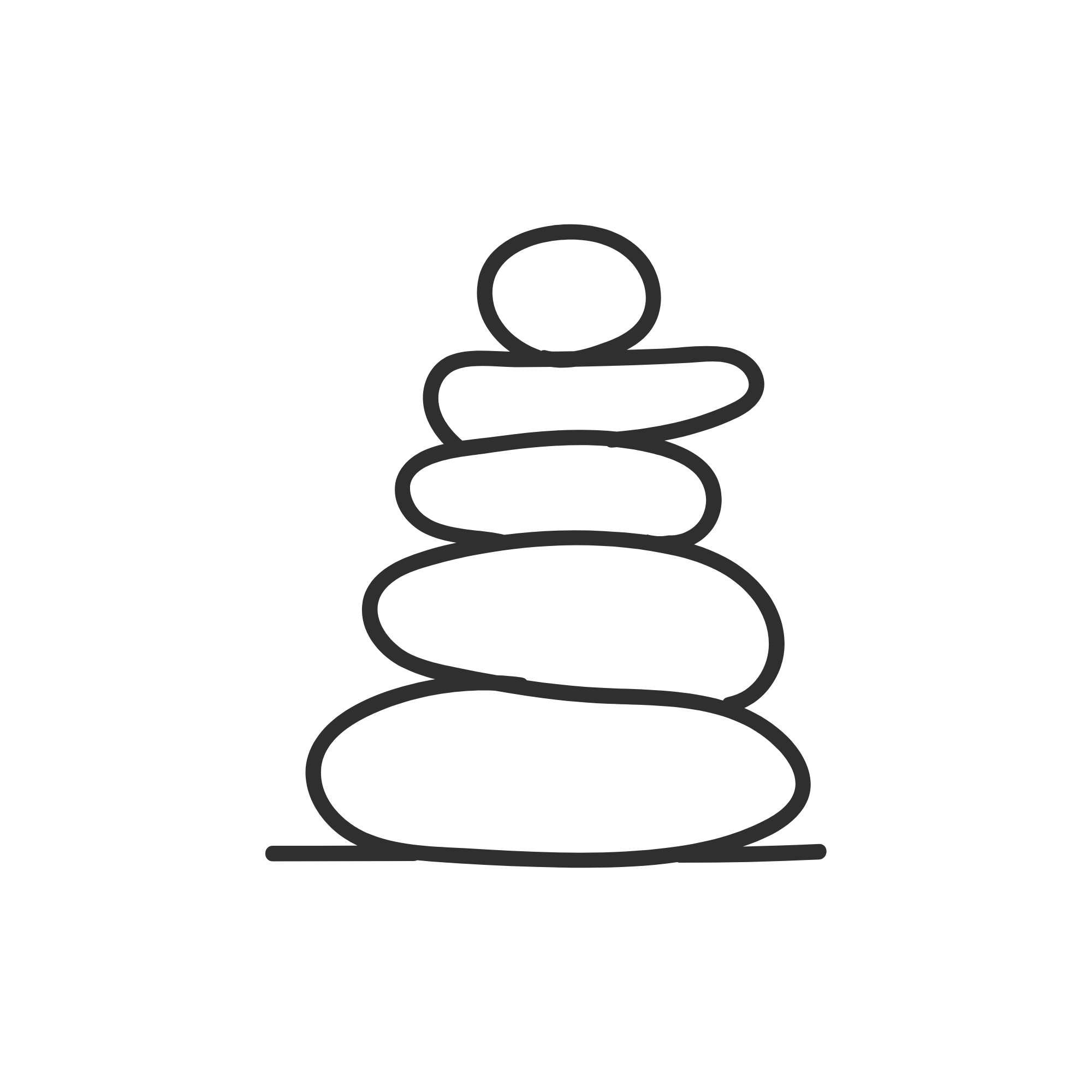 Minimalist outline of Brigham rocks stacked up.