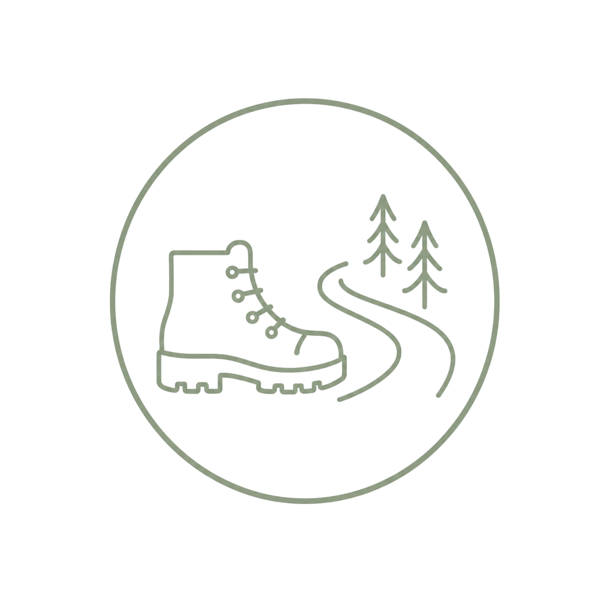 A circular diagram highlighting the relationship between ecology, economy, and society with symbols of nature, a factory, and community.