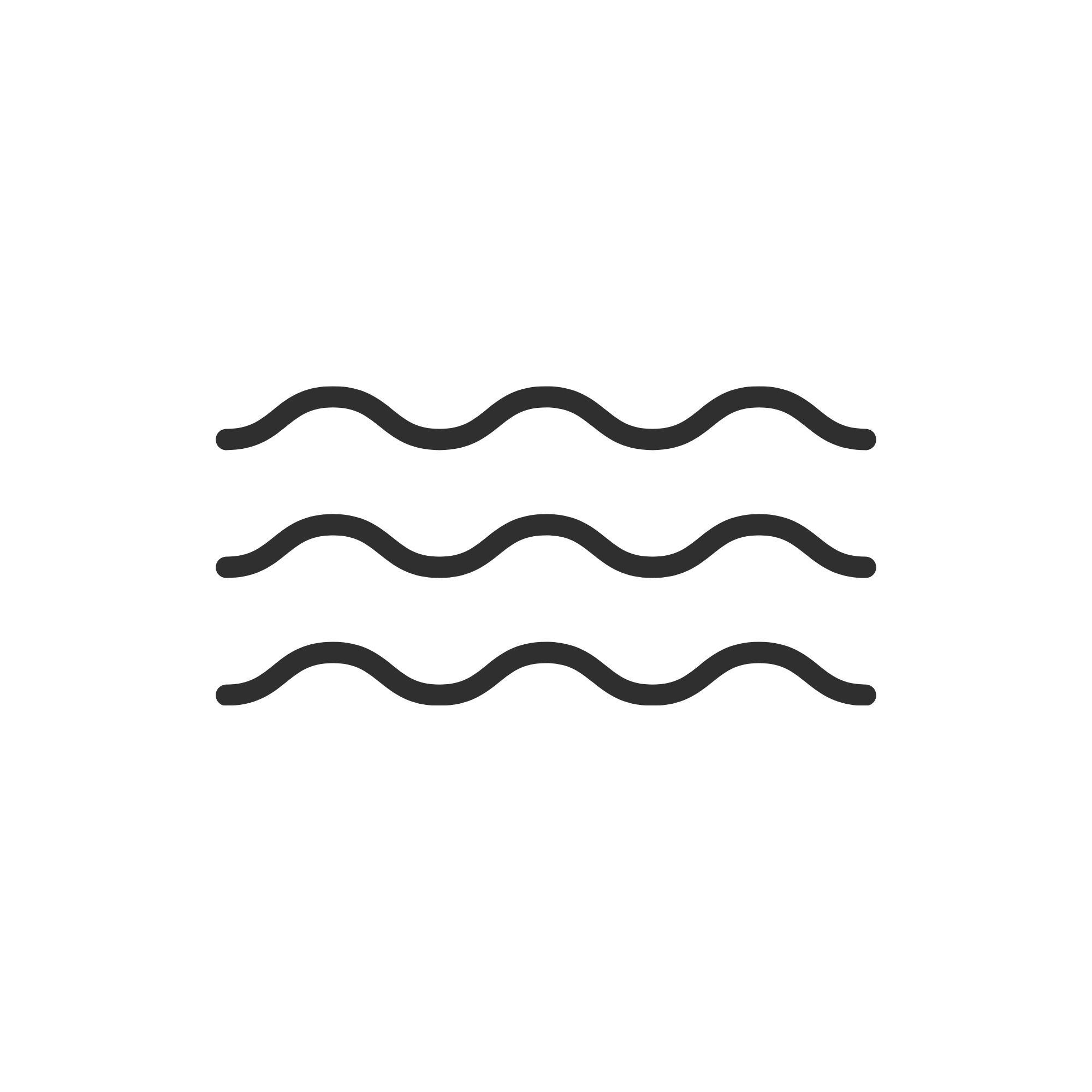 A black and white line drawing of water representing waves or ripples.