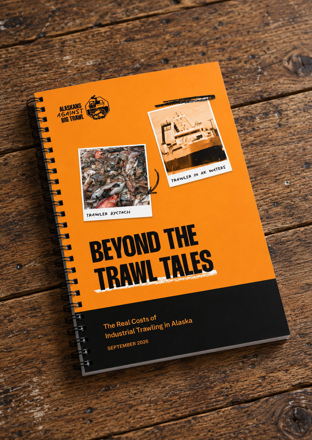 Beyond the Trawl Tales report on wooden countertop