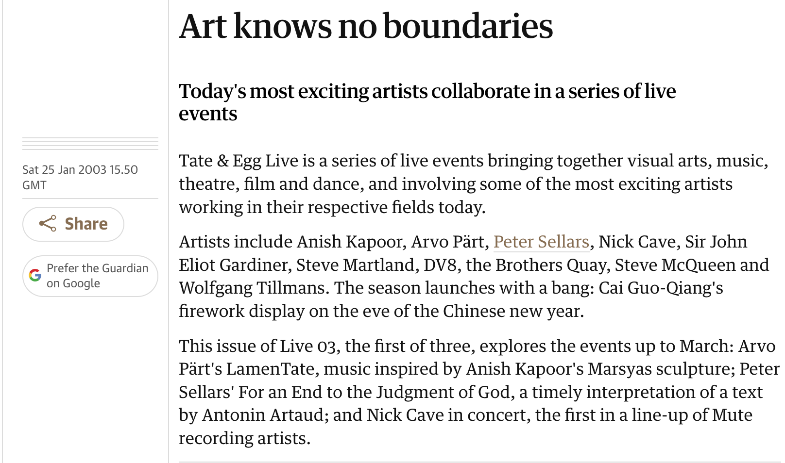 Tate & Egg Live