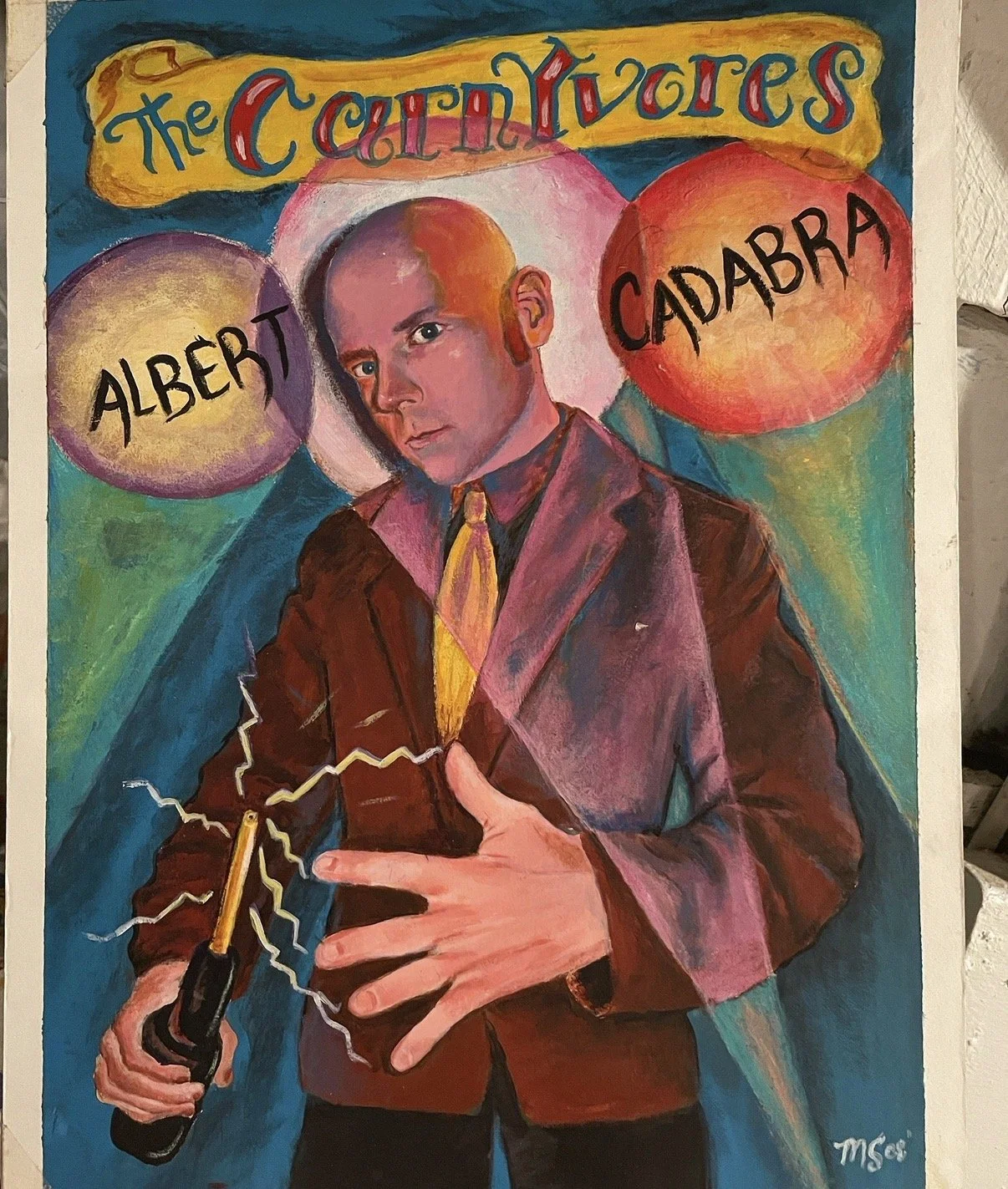 "Albert Cadabra" part of The CarnyVores Series, Acrylic on Board, 16"x20", 2008