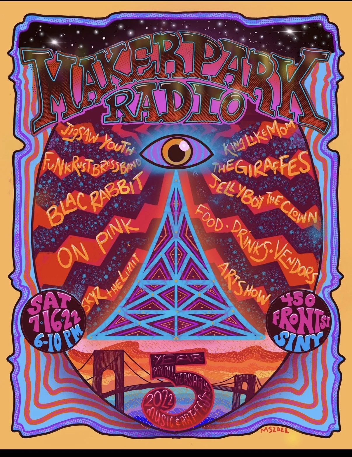 Maker Park Radio 5 Year Anniversary Party Official Poster, 2022