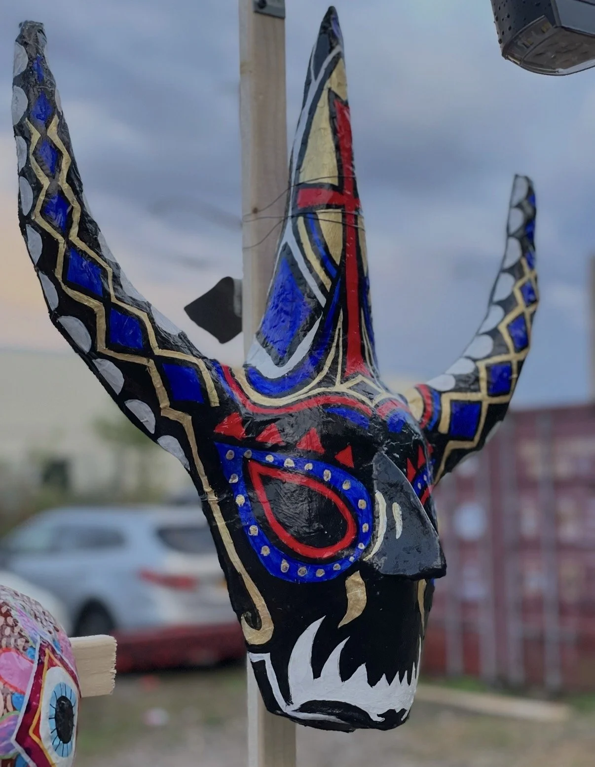 Cultural Mask Series, Papier mache, cardboard, acrylic,  NYFA Grant Recipient, 2021