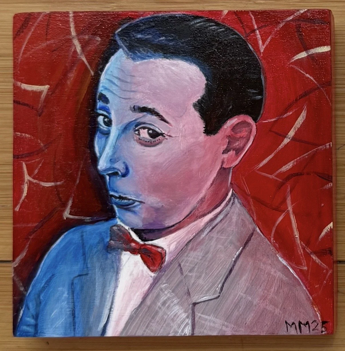 Pee Wee 5"x5", Acrylic on Wood, 2025