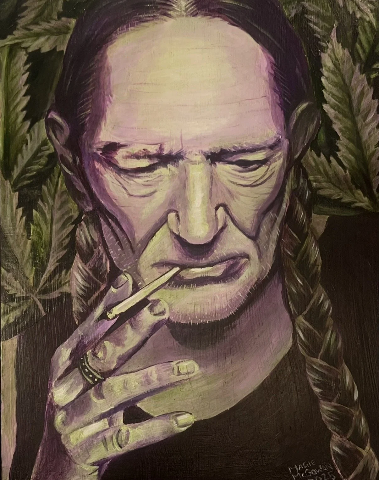 "Stay A Little Longer", 9"x12", Acrylic on Wood, 2025