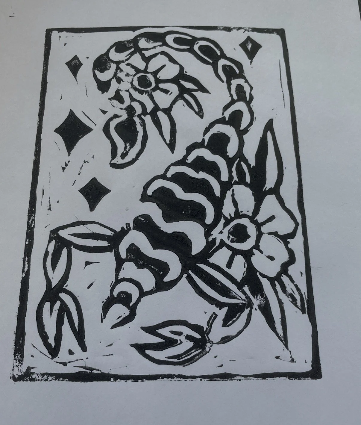 (Woodcut)for Parlor Trick Print Exchange, 
