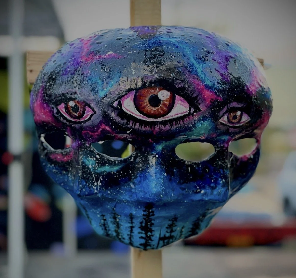 Cultural Mask Series, Papier mache, cardboard, acrylic,  NYFA Grant Recipient, 2021