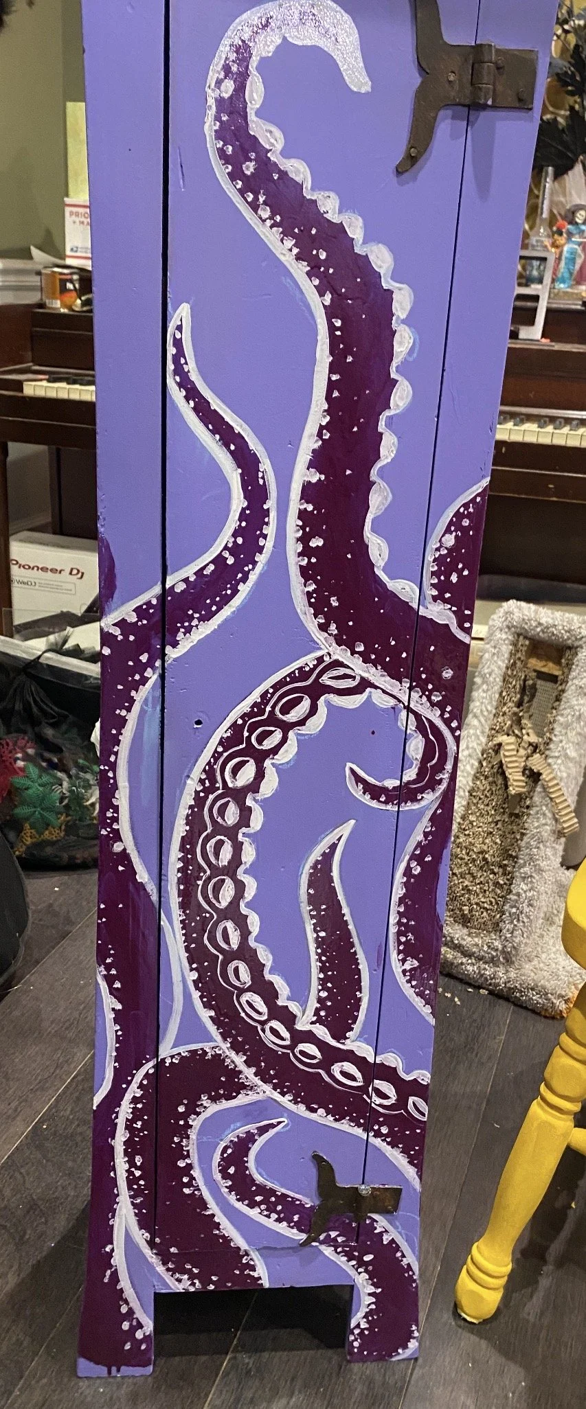 Enamel Paint on wooden armoire, 2021