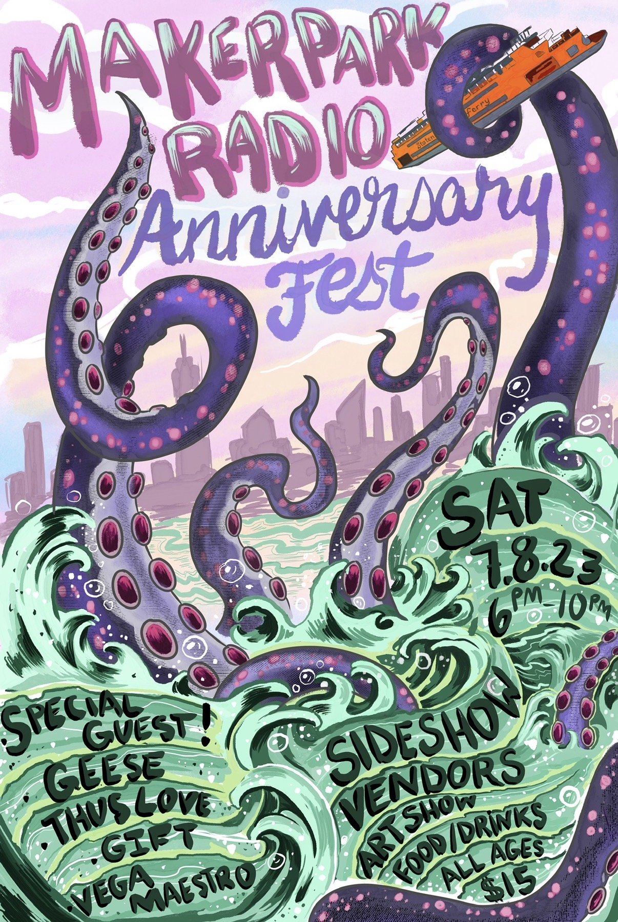 Kevin Devine/Geese @ Maker Park Radio official poster, 2023