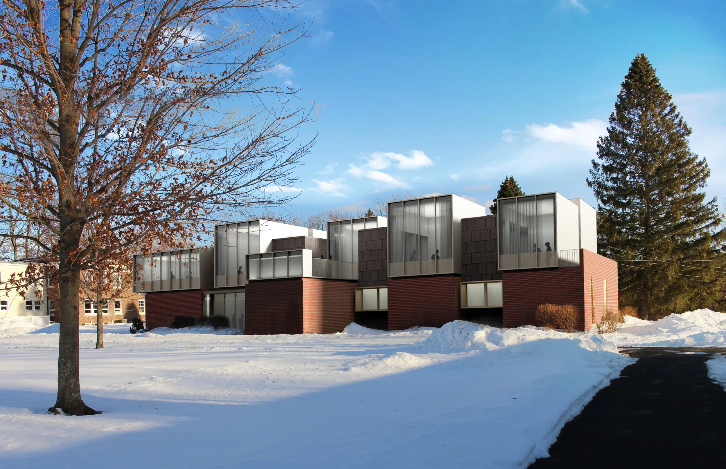   Dormitory Addition      I        An outdated barracks-style dormitory is remade to draw in light and draw out students