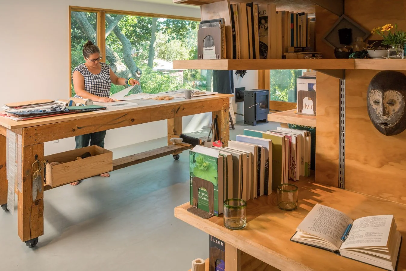   Artist Loft     I        An attic space is converted to an art studio set in the treetops