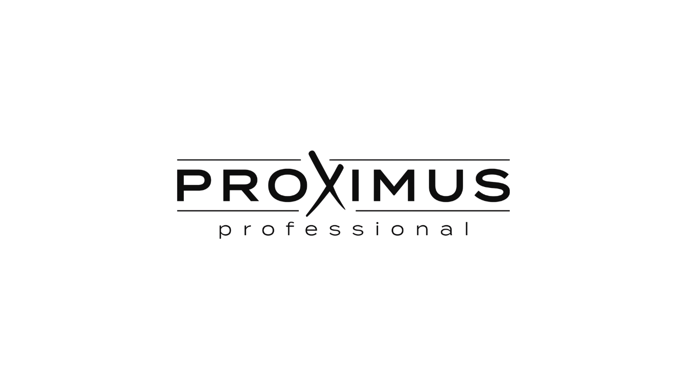 Proximus Professional logo in black text with a stylized 'X' in the center, on a white background.