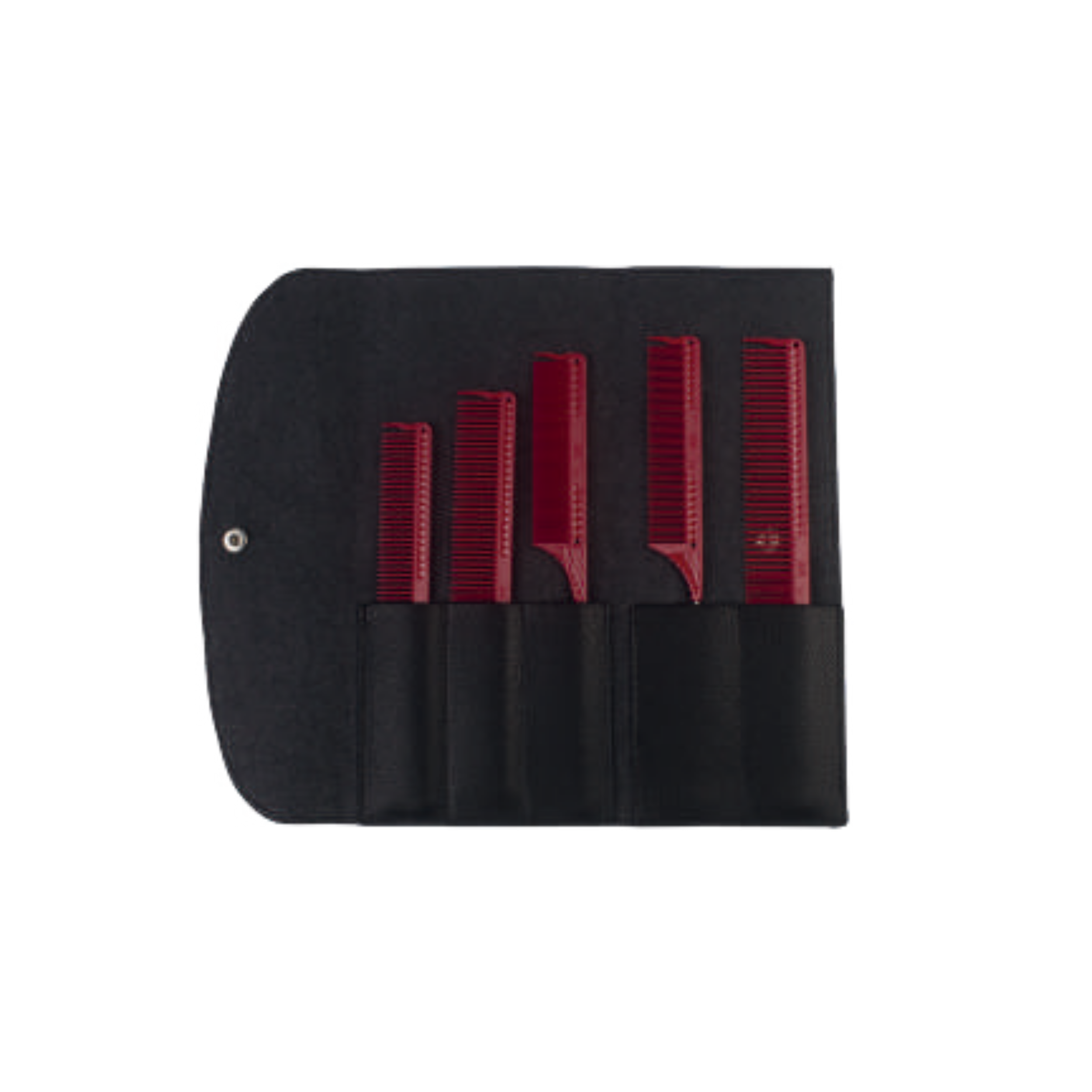 Zestaw grzebieni JRL J002 (5 szt. czerwone + etui)