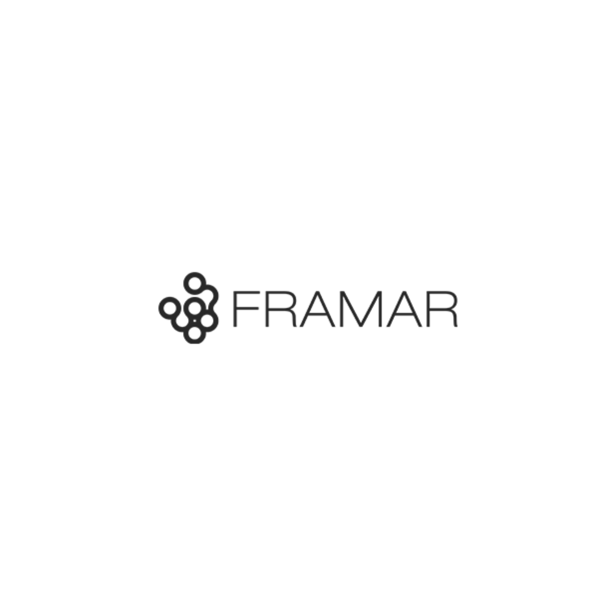 A logo with interconnected circles and the text 'FRAMAR' below it.