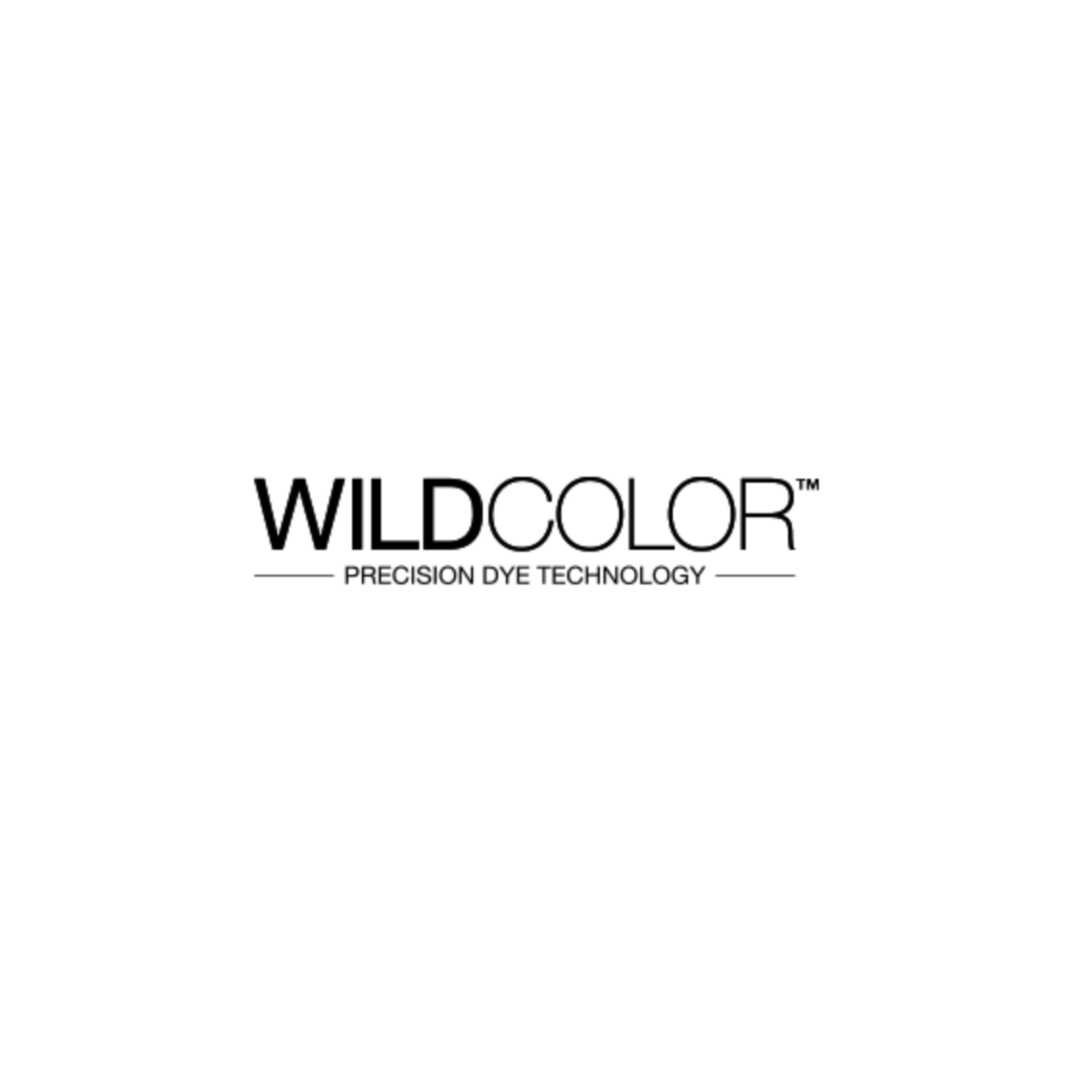 The image features a logo with the text 'WILD COLOR' in bold, black letters, and a tagline below that reads 'PRECISION DYE TECHNOLOGY.' The design is minimalist and monochromatic.