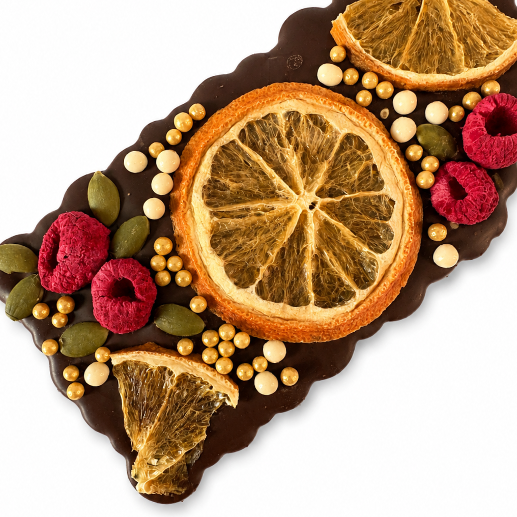 Orange~Raspberry Artisanal Belgian Chocolate Bark