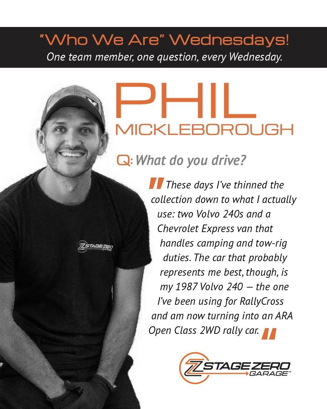 This week on "𝙒𝙝𝙤 𝙒𝙚 𝘼𝙧𝙚 𝙒𝙚𝙙𝙣𝙚𝙨𝙙𝙖𝙮", we ask Phil Mickleborough our fourth question: "What do you drive?"

Phil: &ldquo;These days I&rsquo;ve thinned the collection down to what I actually use: two Volvo 240s and a
