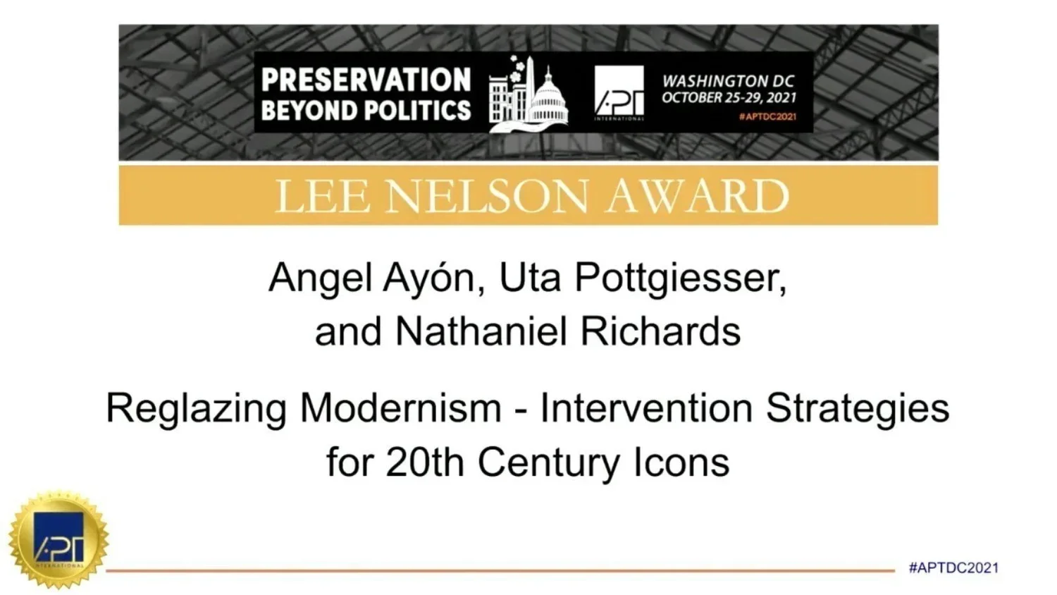 Reglazing Modernism Wins the APT Lee Nelson Book Award!