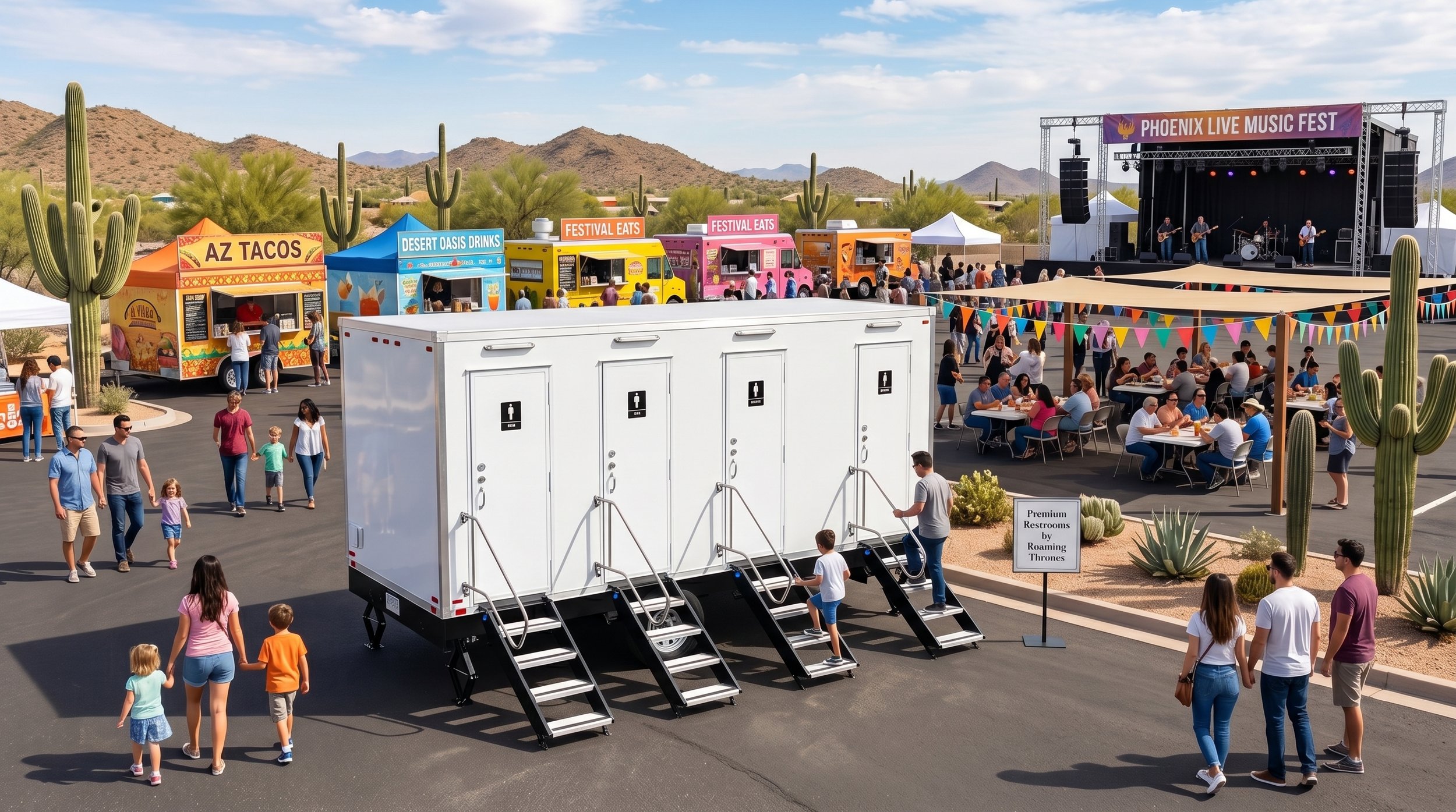 Upscale mobile restroom trailer for private special events and celebrations in North Carolina